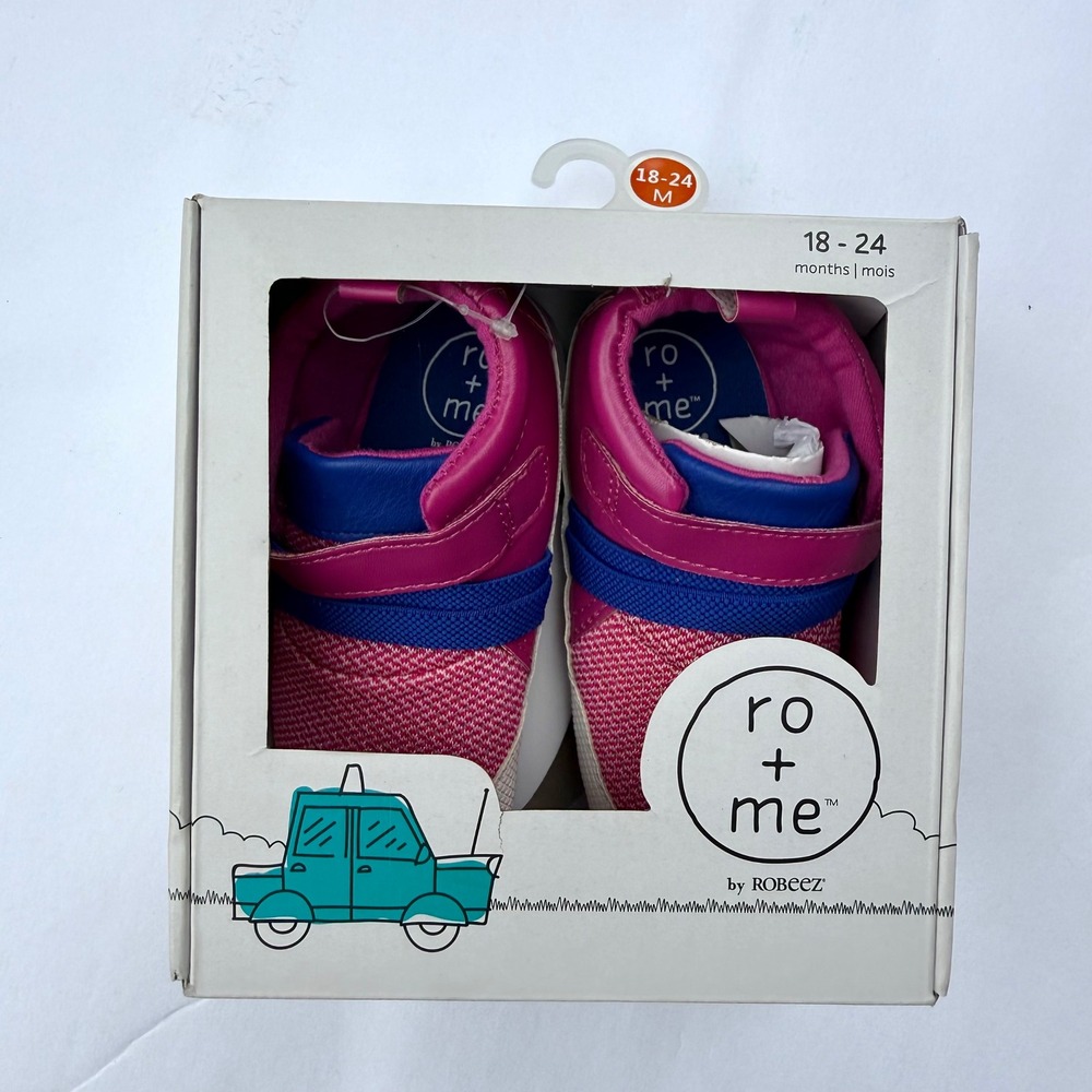 Ro + Me by Robeez Jill Athletic Kids 18-24M Purple New Knit Hook Loop Sneakers